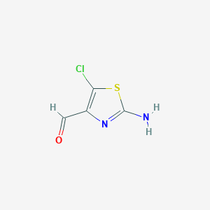 molecular formula C4H3ClN2OS B12127273 2-amino-5-chloro-4-Thiazolecarboxaldehyde 