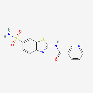 molecular formula C13H10N4O3S2 B12127293 N-(6-sulfamoylbenzo[d]thiazol-2-yl)nicotinamide 