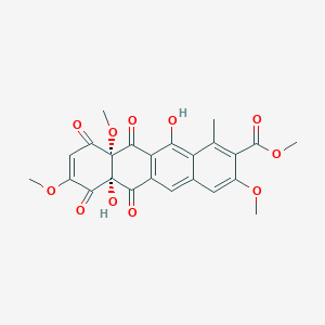 molecular formula C24H20O11 B1212732 methyl (6aR,10aR)-6a,12-dihydroxy-3,8,10a-trimethoxy-1-methyl-6,7,10,11-tetraoxo-6,6a,7,10,10a,11-hexahydrotetracene-2-carboxylate 