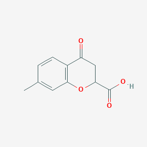 molecular formula C11H10O4 B12127335 2H-1-Benzopyran-2-carboxylic acid, 3,4-dihydro-7-methyl-4-oxo- CAS No. 51048-01-2