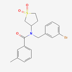 molecular formula C19H20BrNO3S B12127342 N-(3-bromobenzyl)-N-(1,1-dioxidotetrahydrothiophen-3-yl)-3-methylbenzamide 