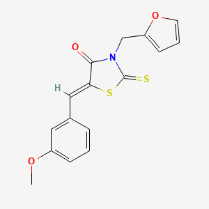 molecular formula C16H13NO3S2 B12127358 (5Z)-3-(furan-2-ylmethyl)-5-(3-methoxybenzylidene)-2-thioxo-1,3-thiazolidin-4-one 