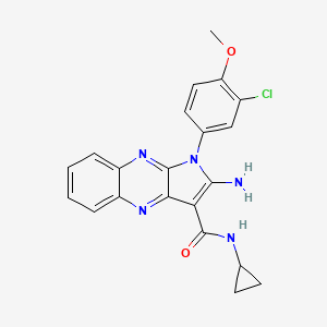 molecular formula C21H18ClN5O2 B12127378 2-amino-1-(3-chloro-4-methoxyphenyl)-N-cyclopropyl-1H-pyrrolo[2,3-b]quinoxaline-3-carboxamide 