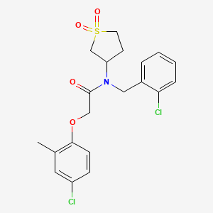 molecular formula C20H21Cl2NO4S B12127389 N-(2-chlorobenzyl)-2-(4-chloro-2-methylphenoxy)-N-(1,1-dioxidotetrahydrothiophen-3-yl)acetamide 