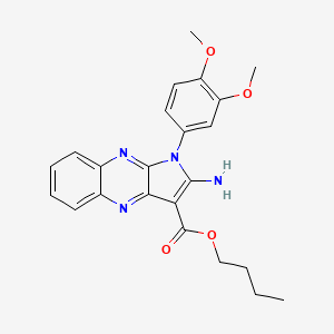 molecular formula C23H24N4O4 B12127397 butyl 2-amino-1-(3,4-dimethoxyphenyl)-1H-pyrrolo[2,3-b]quinoxaline-3-carboxylate 