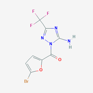 molecular formula C8H4BrF3N4O2 B12127541 1-(5-bromofuran-2-carbonyl)-3-(trifluoromethyl)-1H-1,2,4-triazol-5-amine 