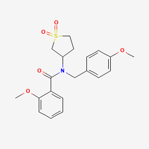 molecular formula C20H23NO5S B12127571 N-(1,1-dioxothiolan-3-yl)-2-methoxy-N-[(4-methoxyphenyl)methyl]benzamide 