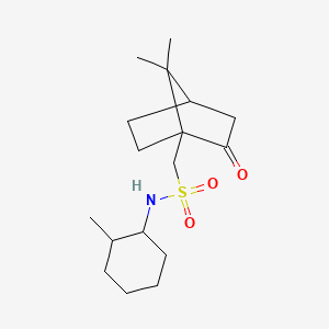 molecular formula C17H29NO3S B12127753 1-{7,7-dimethyl-2-oxobicyclo[2.2.1]heptan-1-yl}-N-(2-methylcyclohexyl)methanesulfonamide 
