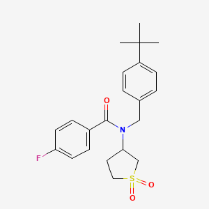 molecular formula C22H26FNO3S B12127754 N-(4-tert-butylbenzyl)-N-(1,1-dioxidotetrahydrothiophen-3-yl)-4-fluorobenzamide 