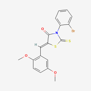 molecular formula C18H14BrNO3S2 B12127779 (5Z)-3-(2-bromophenyl)-5-(2,5-dimethoxybenzylidene)-2-thioxo-1,3-thiazolidin-4-one 