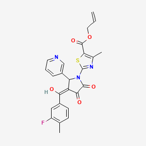 molecular formula C25H20FN3O5S B12127832 Allyl 2-(3-(3-fluoro-4-methylbenzoyl)-4-hydroxy-5-oxo-2-(pyridin-3-yl)-2,5-dihydro-1H-pyrrol-1-yl)-4-methylthiazole-5-carboxylate CAS No. 618071-78-6