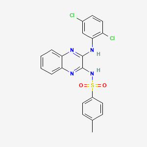 molecular formula C21H16Cl2N4O2S B12127843 N-{3-[(2,5-dichlorophenyl)amino]quinoxalin-2-yl}-4-methylbenzene-1-sulfonamide 