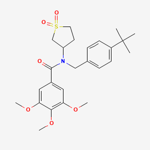 molecular formula C25H33NO6S B12127887 N-(4-tert-butylbenzyl)-N-(1,1-dioxidotetrahydrothiophen-3-yl)-3,4,5-trimethoxybenzamide 
