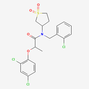 molecular formula C20H20Cl3NO4S B12127911 N-(2-chlorobenzyl)-2-(2,4-dichlorophenoxy)-N-(1,1-dioxidotetrahydrothiophen-3-yl)propanamide 