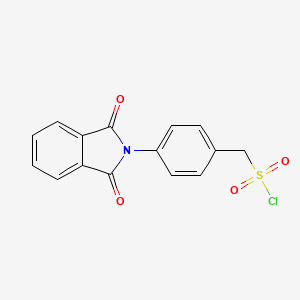 molecular formula C15H10ClNO4S B12127930 Benzenemethanesulfonyl chloride, 4-(1,3-dihydro-1,3-dioxo-2H-isoindol-2-yl)- 