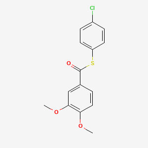 molecular formula C15H13ClO3S B1212794 S-(4-chlorophenyl) 3,4-dimethoxybenzenecarbothioate 