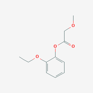 molecular formula C11H14O4 B12128043 Acetic acid, methoxy-, 2-ethoxyphenyl ester (9CI) 