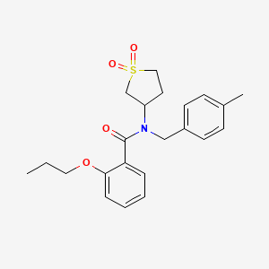 molecular formula C22H27NO4S B12128095 N-(1,1-dioxidotetrahydrothiophen-3-yl)-N-(4-methylbenzyl)-2-propoxybenzamide 