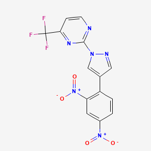 molecular formula C14H7F3N6O4 B1212813 2-[4-(2,4-Dinitrophenyl)pyrazol-1-yl]-4-(trifluoromethyl)pyrimidine 
