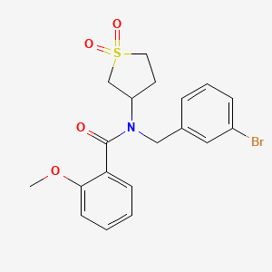 molecular formula C19H20BrNO4S B12128144 N-(3-bromobenzyl)-N-(1,1-dioxidotetrahydrothiophen-3-yl)-2-methoxybenzamide 