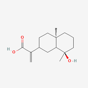 molecular formula C15H24O3 B1212818 2-[(4AR,8R)-8-HYDROXY-4A,8-DIMETHYL-OCTAHYDRONAPHTHALEN-2-YL]PROP-2-ENOIC ACID 