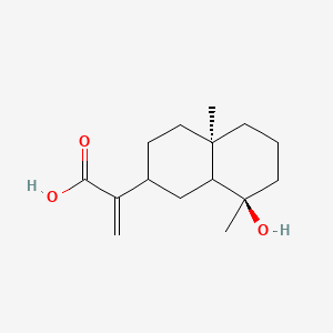 molecular formula C15H24O3 B1212818 (2R,4aR,8R,8aR)-Decahydro-8-hydroxy-4a,8-dimethyl-alpha-methylene-2-naphthaleneacetic acid; Vachanic acid 
