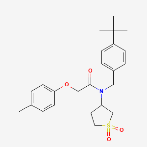 molecular formula C24H31NO4S B12128198 N-(4-tert-butylbenzyl)-N-(1,1-dioxidotetrahydrothiophen-3-yl)-2-(4-methylphenoxy)acetamide 