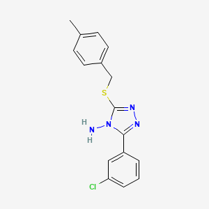 molecular formula C16H15ClN4S B12128281 5-(3-Chlorophenyl)-3-[(4-methylphenyl)methylthio]-1,2,4-triazole-4-ylamine 