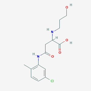 molecular formula C14H19ClN2O4 B12128299 4-((5-Chloro-2-methylphenyl)amino)-2-((3-hydroxypropyl)amino)-4-oxobutanoic acid 