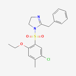 molecular formula C19H21ClN2O3S B12128305 2-benzyl-1-(5-chloro-2-ethoxy-4-methylbenzenesulfonyl)-4,5-dihydro-1H-imidazole 