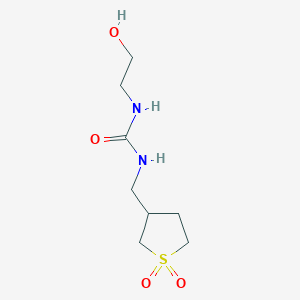 molecular formula C8H16N2O4S B12128356 1-[(1,1-Dioxo-1lambda6-thiolan-3-yl)methyl]-3-(2-hydroxyethyl)urea 