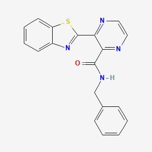 molecular formula C19H14N4OS B12128357 3-(1,3-benzothiazol-2-yl)-N-benzylpyrazine-2-carboxamide 