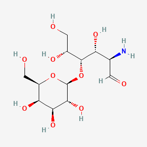 molecular formula C12H23NO10 B1212837 (2R,3R,4S,5R)-2-amino-3,5,6-trihydroxy-4-[(2S,3R,4S,5R,6R)-3,4,5-trihydroxy-6-(hydroxymethyl)oxan-2-yl]oxyhexanal CAS No. 13000-25-4