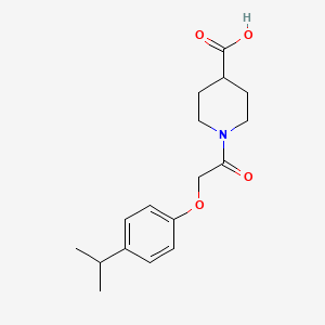 molecular formula C17H23NO4 B12128396 1-{2-[4-(Propan-2-yl)phenoxy]acetyl}piperidine-4-carboxylic acid 