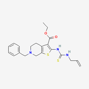 molecular formula C21H25N3O2S2 B12128417 Ethyl 6-benzyl-2-[(prop-2-en-1-ylcarbamothioyl)amino]-4,5,6,7-tetrahydrothieno[2,3-c]pyridine-3-carboxylate 