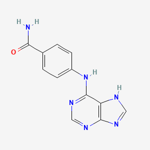 molecular formula C12H10N6O B12128429 4-(7H-purin-6-ylamino)benzamide 