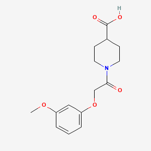 molecular formula C15H19NO5 B12128441 1-[2-(3-methoxyphenoxy)acetyl]piperidine-4-carboxylic Acid 