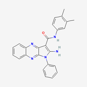 molecular formula C25H21N5O B12128476 2-amino-N-(3,4-dimethylphenyl)-1-phenyl-1H-pyrrolo[2,3-b]quinoxaline-3-carboxamide 