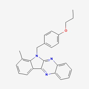molecular formula C25H23N3O B12128484 7-methyl-6-(4-propoxybenzyl)-6H-indolo[2,3-b]quinoxaline 