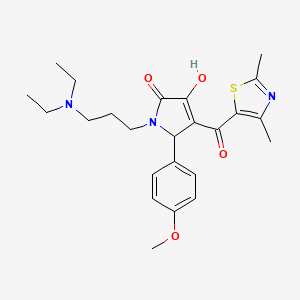 molecular formula C24H31N3O4S B12128573 1-[3-(Diethylamino)propyl]-4-[(2,4-dimethyl(1,3-thiazol-5-yl))carbonyl]-3-hydr oxy-5-(4-methoxyphenyl)-3-pyrrolin-2-one 