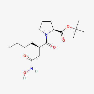 molecular formula C17H30N2O5 B1212858 tert-butyl (2S)-1-[(2R)-2-[2-(hydroxyamino)-2-oxo-ethyl]hexanoyl]pyrrolidine-2-carboxylate 