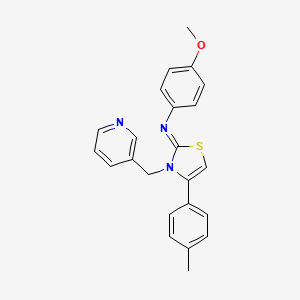 molecular formula C23H21N3OS B12128657 4-methoxy-N-[(2Z)-4-(4-methylphenyl)-3-(pyridin-3-ylmethyl)-1,3-thiazol-2(3H)-ylidene]aniline 