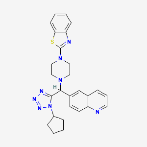 2-[4-[(1-Cyclopentyl-5-tetrazolyl)-(6-quinolinyl)methyl]-1-piperazinyl]-1,3-benzothiazole