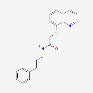molecular formula C20H20N2OS B12128778 N-(3-phenylpropyl)-2-(quinolin-8-ylsulfanyl)acetamide 