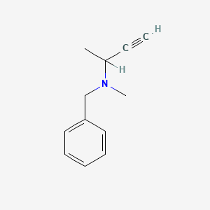 molecular formula C12H15N B1212879 Benzenemethanamine,N-methyl-N-(1-methyl-2-propyn-1-yl)- CAS No. 2520-98-1