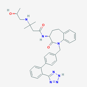 3-[[(2R)-2-hydroxypropyl]amino]-3-methyl-N-[(3R)-2-oxo-1-[[4-[2-(2H-tetrazol-5-yl)phenyl]phenyl]methyl]-4,5-dihydro-3H-1-benzazepin-3-yl]butanamide