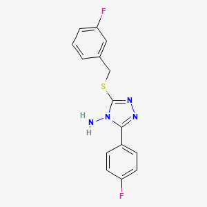 molecular formula C15H12F2N4S B12128902 5-(4-Fluorophenyl)-3-[(3-fluorophenyl)methylthio]-1,2,4-triazole-4-ylamine 