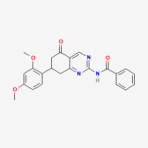 molecular formula C23H21N3O4 B12128918 N-[7-(2,4-dimethoxyphenyl)-5-oxo-5,6,7,8-tetrahydroquinazolin-2-yl]benzamide 