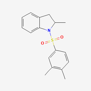 molecular formula C17H19NO2S B12128971 1-[(3,4-Dimethylphenyl)sulfonyl]-2-methylindoline 