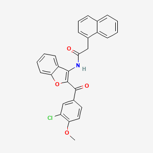 molecular formula C28H20ClNO4 B12128985 N-{2-[(3-chloro-4-methoxyphenyl)carbonyl]-1-benzofuran-3-yl}-2-(naphthalen-1-yl)acetamide 